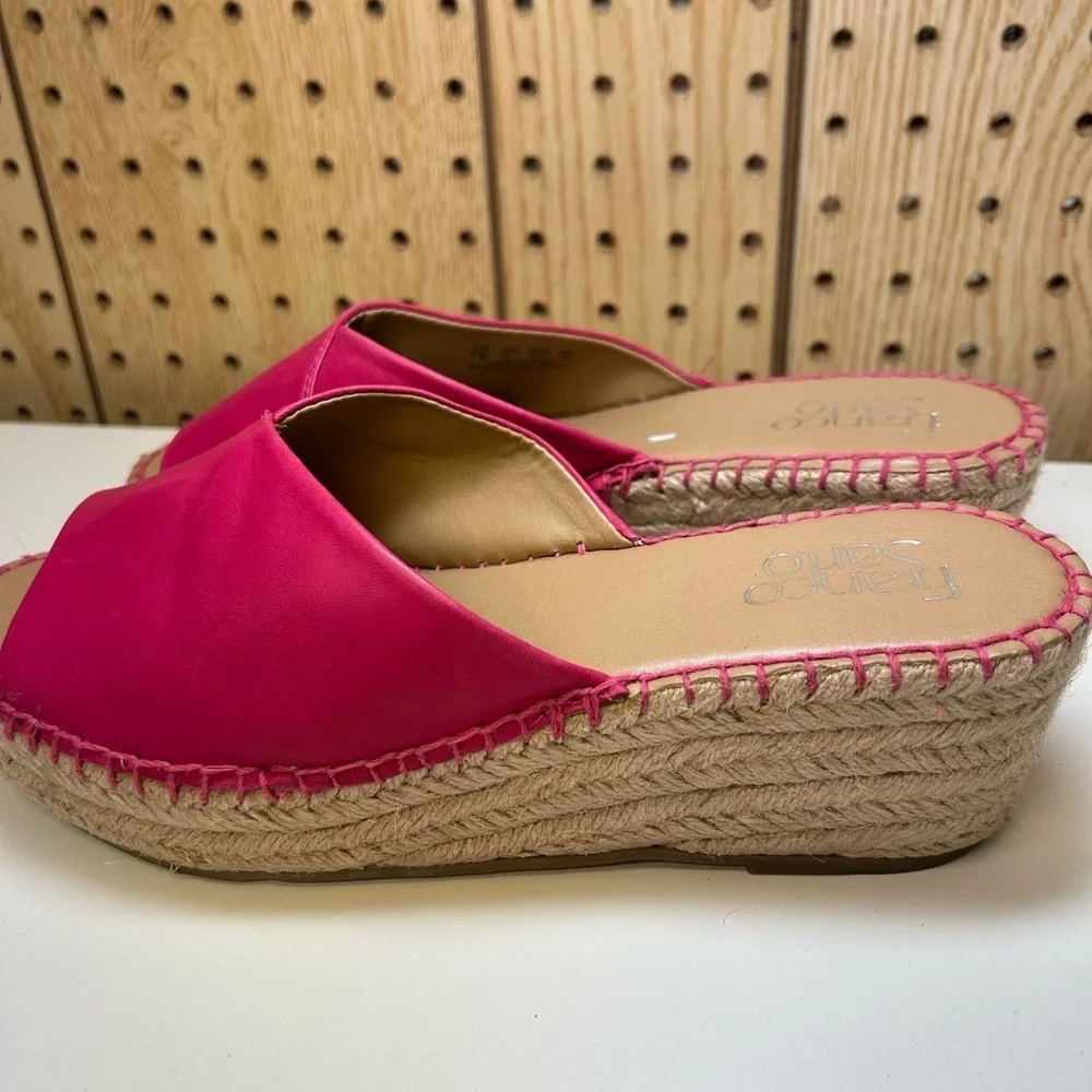 Franco Sarto Pinot Espadrille Wedge In Hot Pink